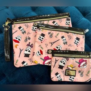 3 Piece Betsey Johnson Travel/Makeup bags